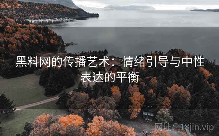 黑料网的传播艺术:情绪引导与中性表达的平衡 黑料网的传播艺术:情绪引导与中性表达的平衡